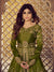 Olive Green Golden Anarkali Lehenga Suit