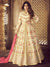 Cream And Pink Anarkali Lehenga Suit