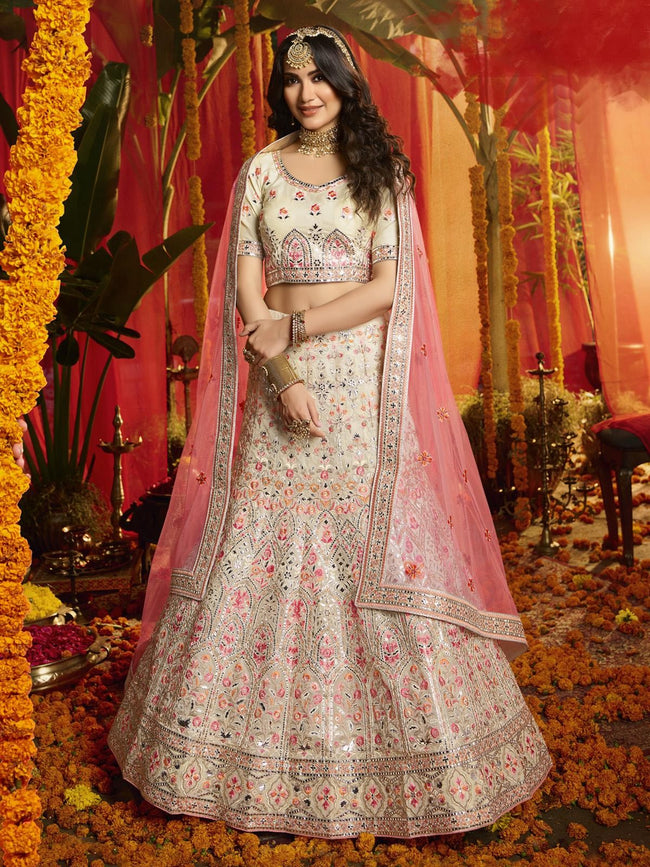 Pink color designer frill lehenga choli buy online – Joshindia