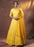 Yellow Floral Embroidered Anarkali Lehenga