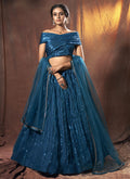 Royal Blue Sequence Embroidered Lehenga Choli