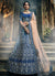 Blue And Peach Lehenga Choli