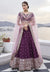 Wine And Pink Mirror Work Wedding Lehenga Choli