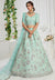 Turquoise Floral Embroidered Designer Lehenga Choli