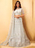 White Mirror Work Embroidered Wedding Lehenga Choli