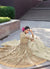 Off White Golden Designer Anarkali Gown