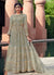 Teal Blue Golden Designer Anarkali Gown