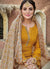 Indian Clothes - Yellow And Beige Embroidered Palazzo Suit