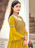 Yellow Embroidered Anarkali Gown In usa