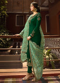 Green Dual Tone Shaded Multi Embroidered Pakistani Pant Suit