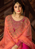 Pink And Orange Multi Embroidered Pakistani Pant Suit