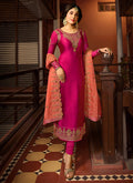 Pink And Orange Multi Embroidered Pakistani Pant Suit