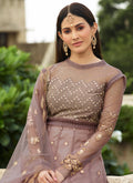 Purple Golden Anarkali Suit In usa