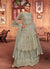 Teal Blue Embroidered Designer Gharara Suit