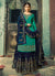 Turquoise And Blue Embroidered Lehenga Suit