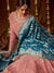 Peach And BlueWedding Anarkali Lehenga Online 