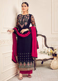 Blue and Pink Pakistani Palazzo Suit