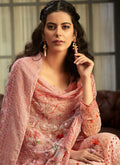 Indian Clothes - Blush Pink Multi Embroidered Palazzo Suit 