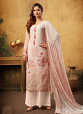 Soft Peach Embroidered Pakistani Palazzo Suit