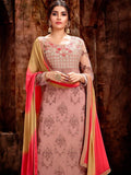 Light Pink And Peach Traditional Pakistani Pant Suit