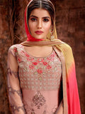 Light Pink And Peach Traditional Pakistani Pant Suit