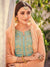 Blue And Peach Embroidered Gharara Palazzo Suit