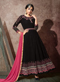 Black Embroidered Anarkali Suit