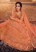 Pastel Orange Lehenga style suit In usa uk canada