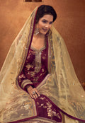 Maroon And Golden Lehenga style suit In usa