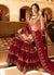 Peach And Red Pakistani Gharara Suit