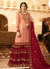 Peach And Red Pakistani Gharara Suit