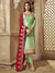 Mint Green And Red Wedding Lehenga Kurti Set