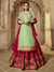 Mint Green And Red Wedding Lehenga Kurti Set