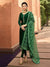 Green In Combination Embroidered Churidar Suit