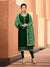 Green In Combination Embroidered Churidar Suit