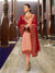 Peach Red In Combination Churidar Suit