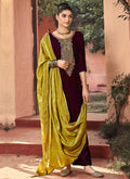 Maroon And Yellow Palazzo Suit