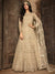 Beige Chikankari Party Wear Anarkali Suit