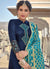 Navy Blue Embroidered With Banarasi Dupatta Pant Suit