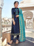 Navy Blue Embroidered With Banarasi Dupatta Pant Suit