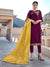 Maroon Embroidered With Banarasi Dupatta Pant Suit