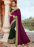 Wine And Green Saree