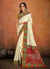 Off White Multi Embroidered Designer Saree