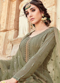 Olive Green Sharara Suit In usa uk canada