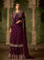 Deep Purple Golden Koti Style Georgette Gharara Suit