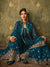 Turquoise Golden Koti Style Georgette Gharara Suit