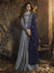 Silver And Blue Embroidered Anarkali Gown