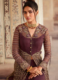 Rich Plum Anarkali Lehenga/Pant Suit In usa uk canada