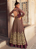 Rich Plum Anarkali Lehenga/Pant Suit In usa uk canada