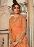 Orange Anarkali Lehenga/Pant Suit In usa